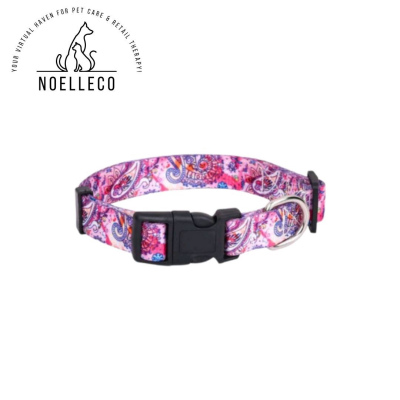 Dog collar - Pink paisley